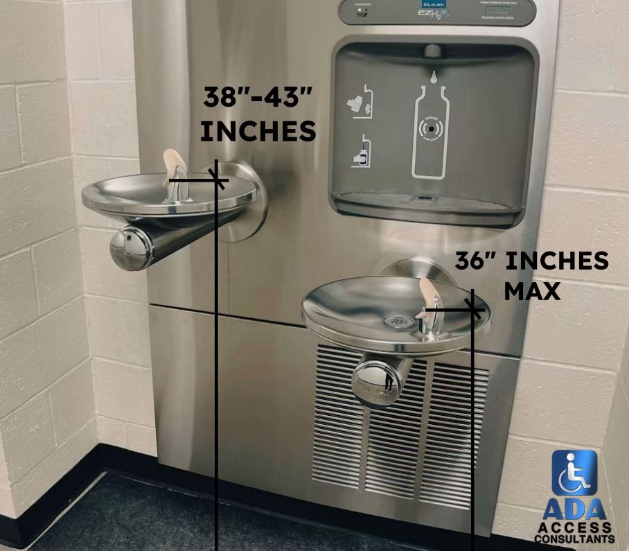 Drinking fountain height requirements