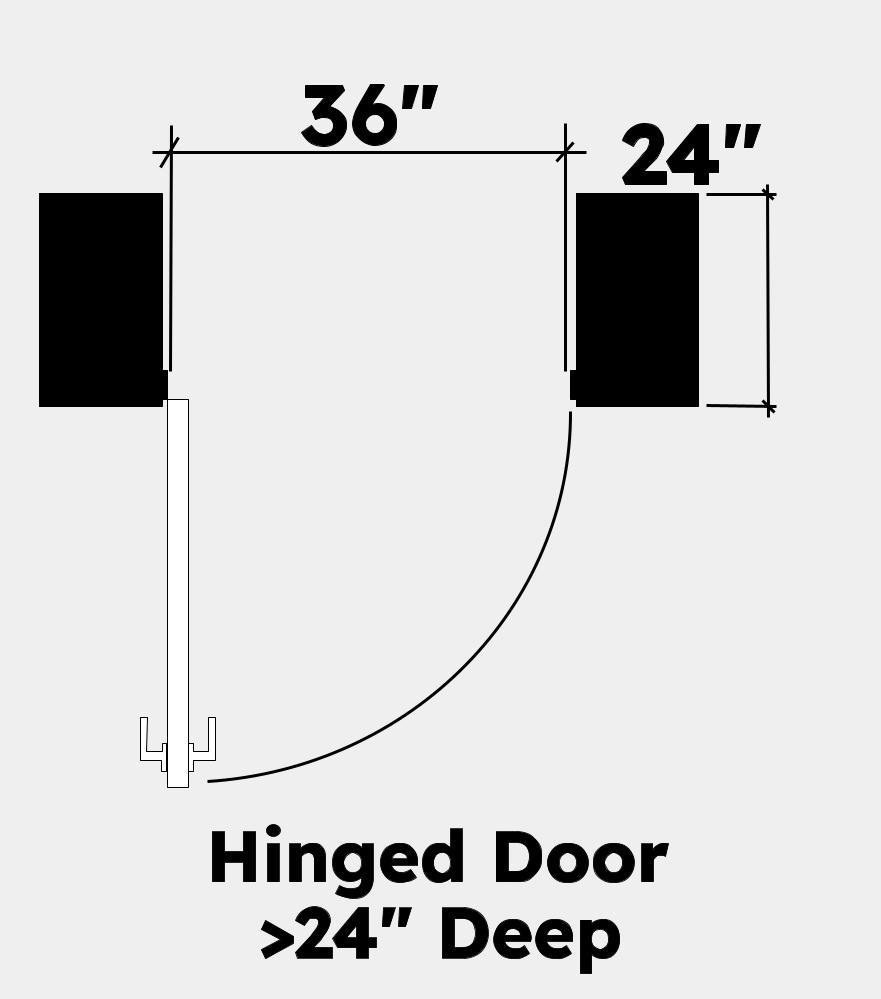 Hinged door 24 inch depth