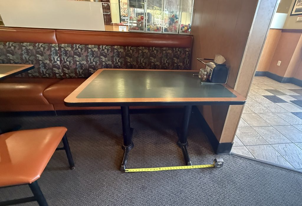 ADA violations at table