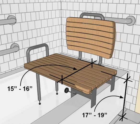 Removable ADA tub seat